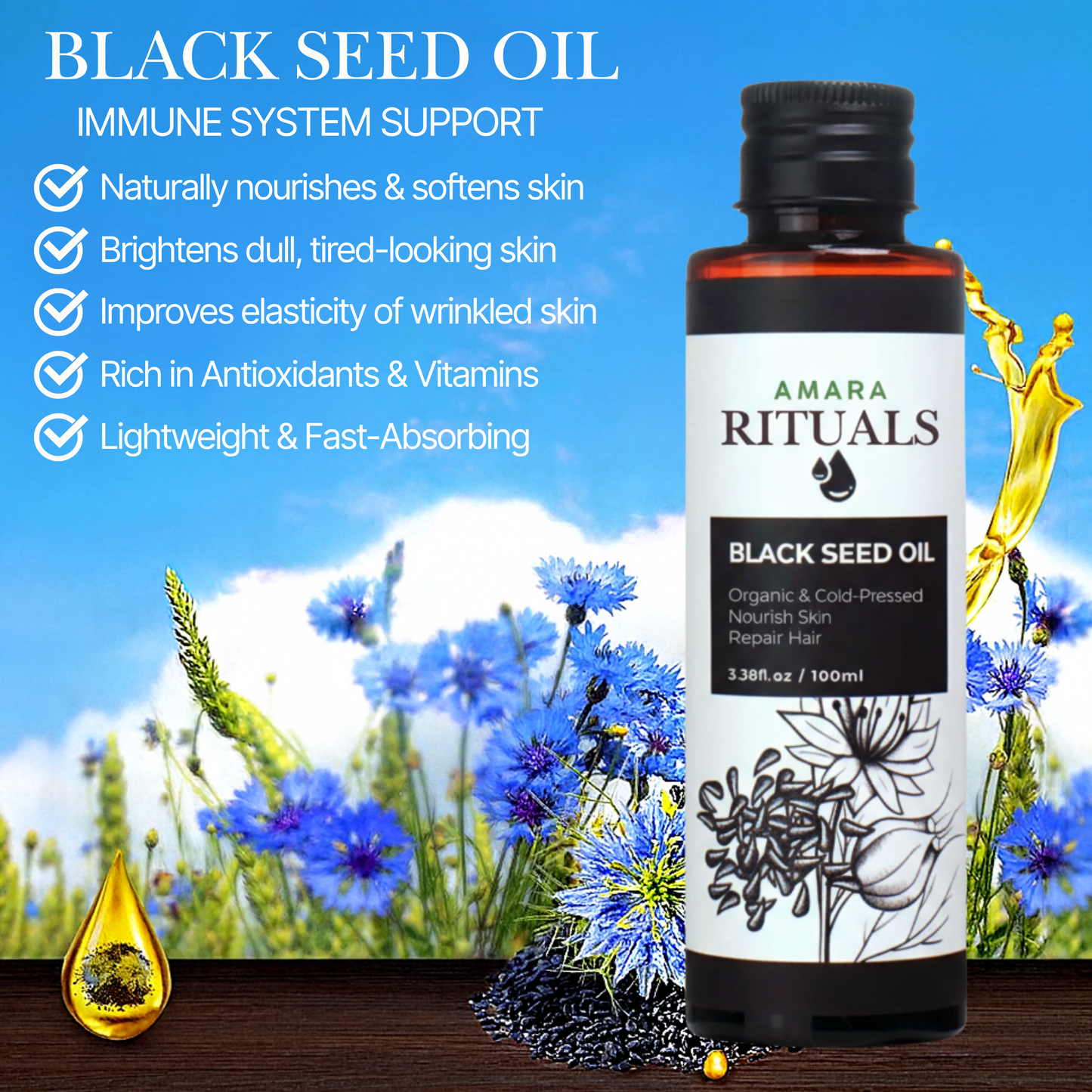 Protective Black Seed Oil for Balanced Skin & Hair Care